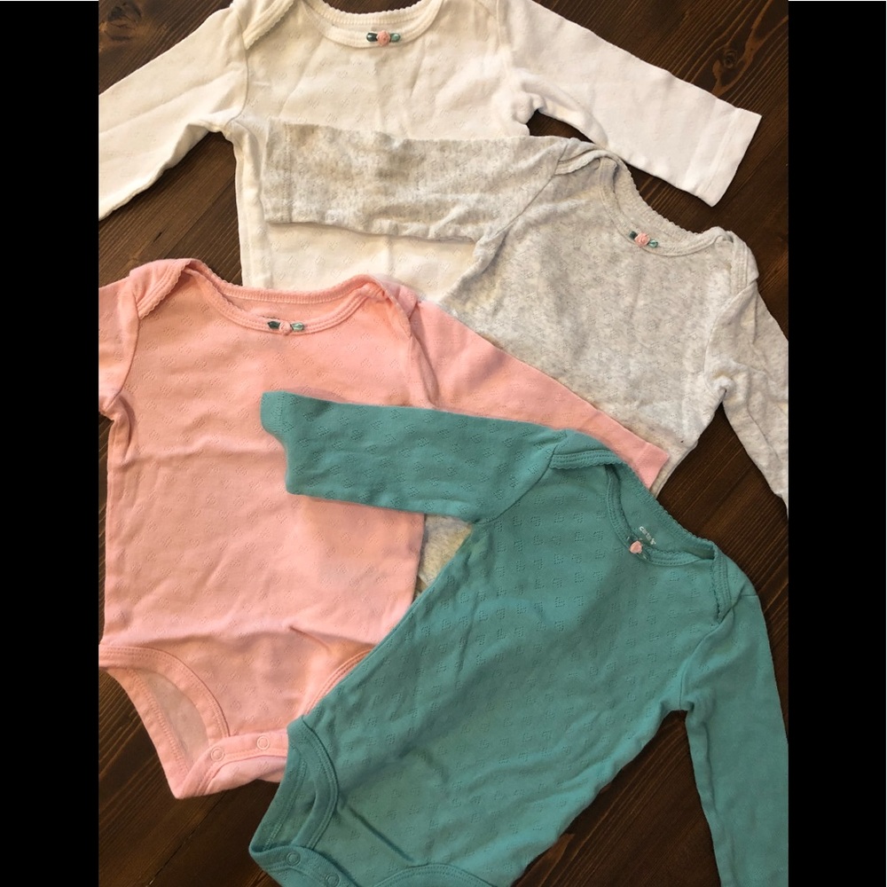 LOT of 4 long sleeve onesies